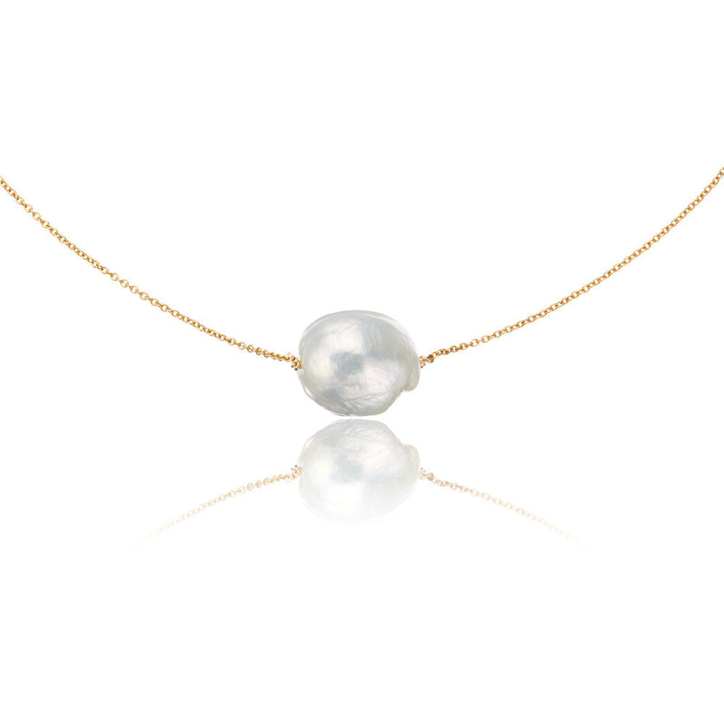 Gold Large Baroque Pearl Choker