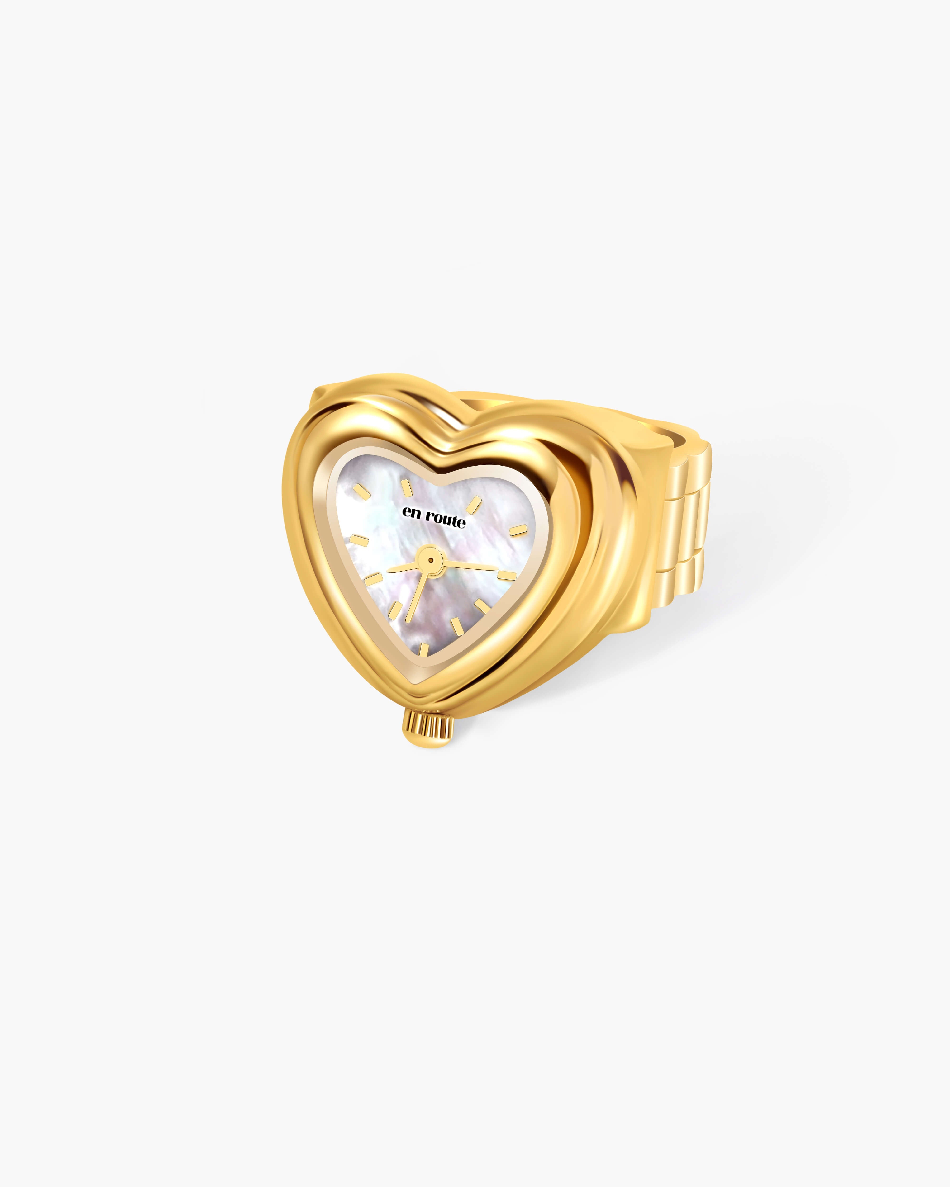 City Heart Two-Tone Heart-Shaped Watch Ring