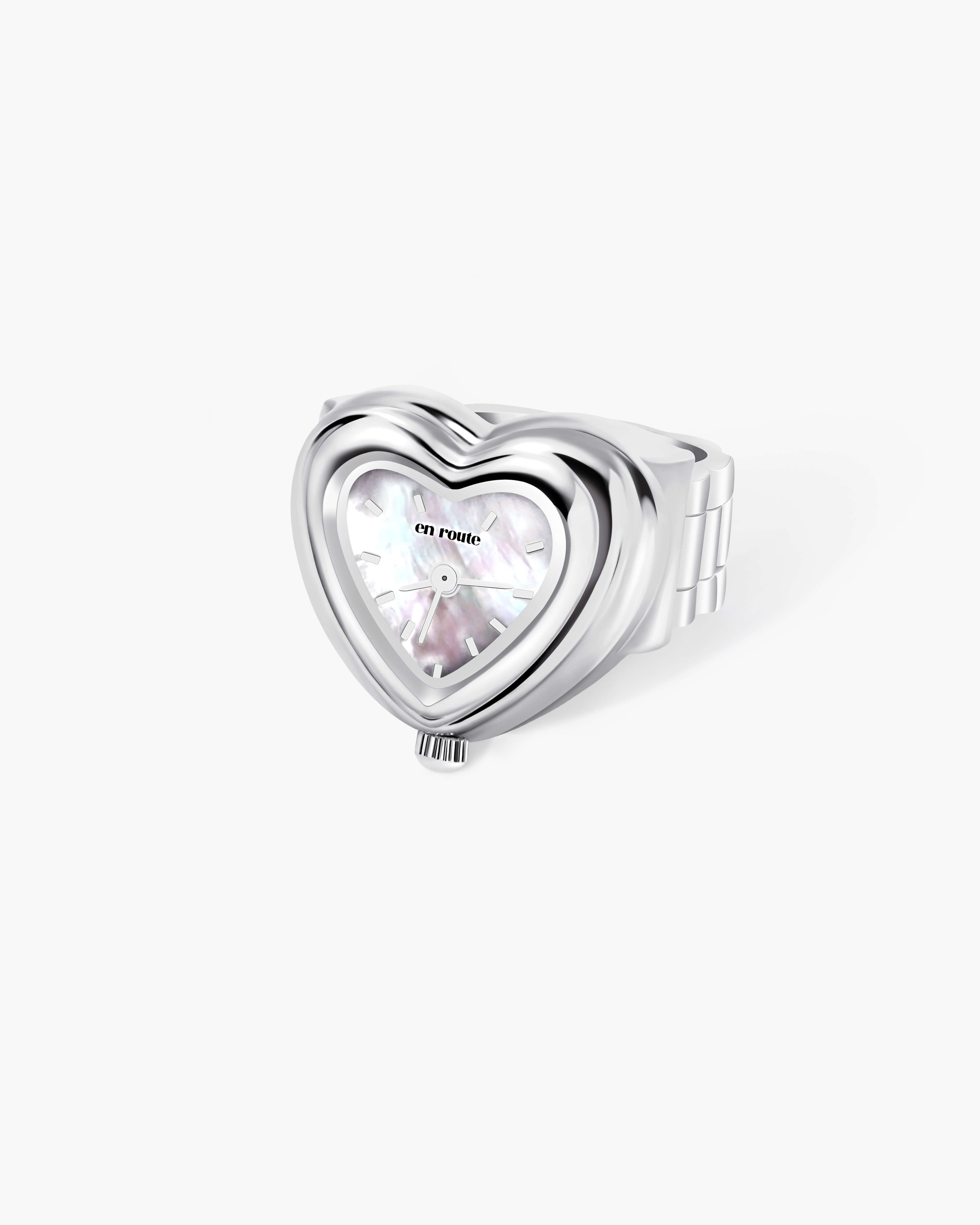 City Heart Two-Tone Heart-Shaped Watch Ring