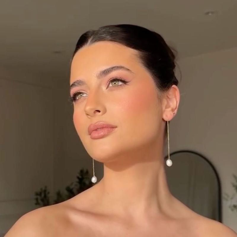 Gold Large Pearl Drop Ear Threaders