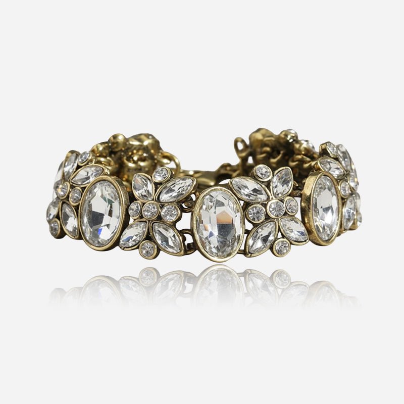 Crystal Garden Crystal-Style Statement Bracelet in Gold-Tone