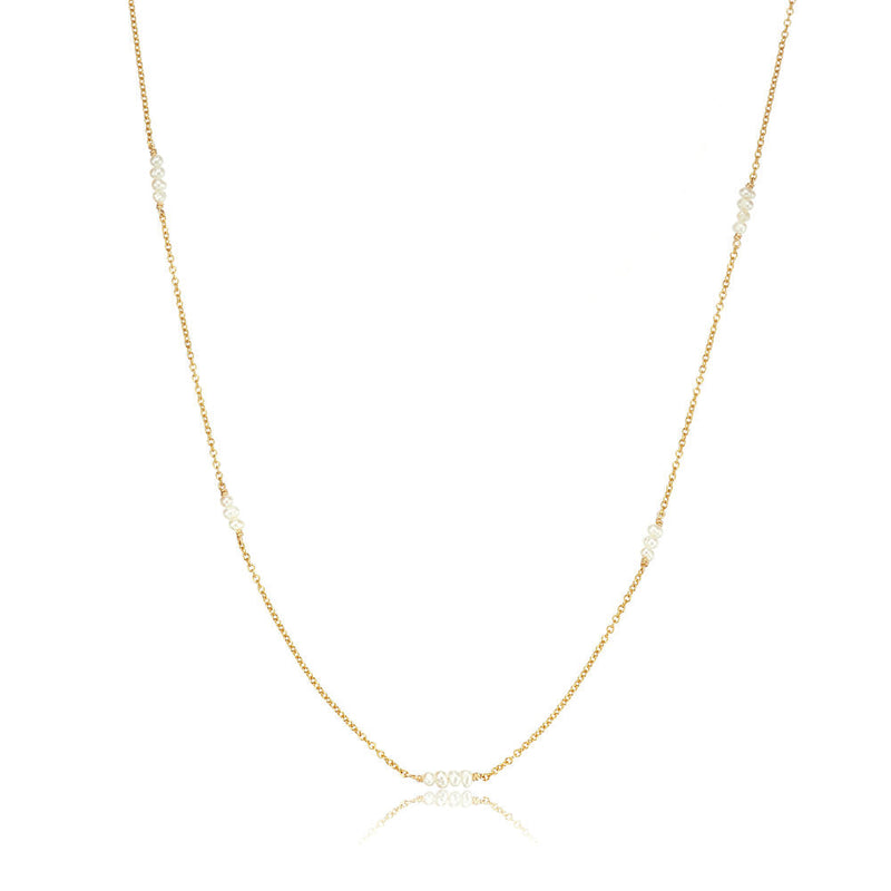 Gold Mini Pearl Necklace