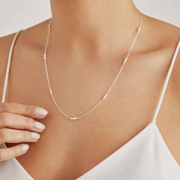 Silver Mini Pearl Necklace