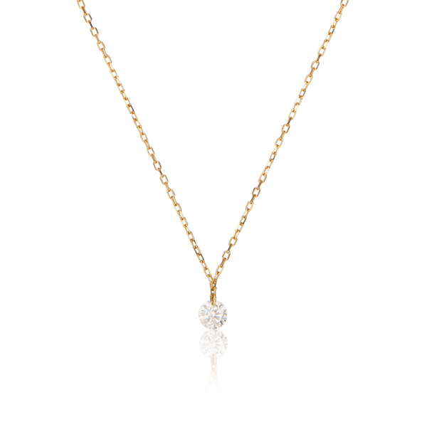 Gold Large Floating Diamond Style Necklace