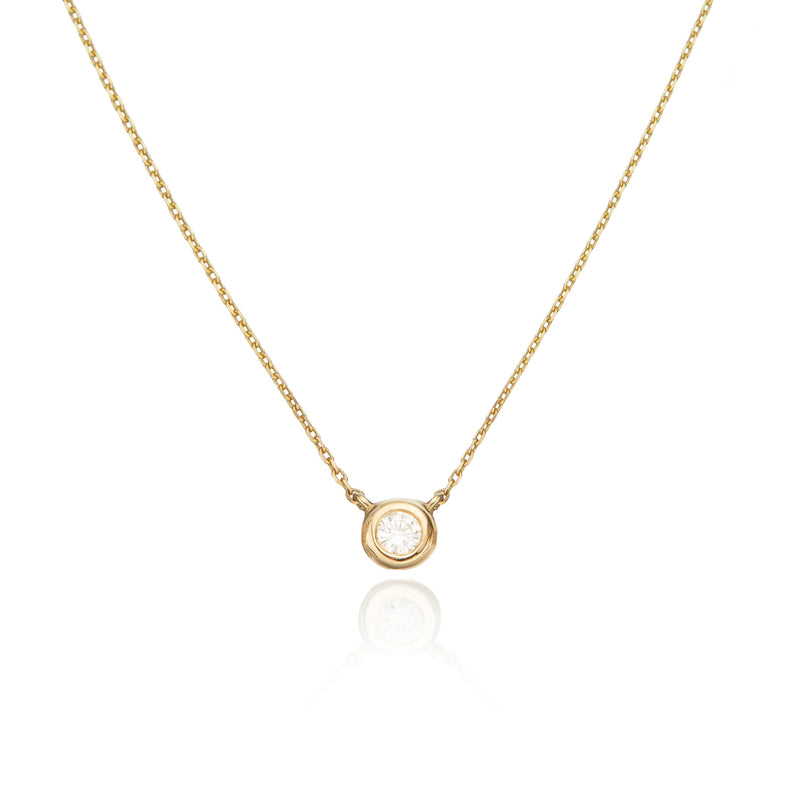 Solid Gold Floating Diamond Necklace