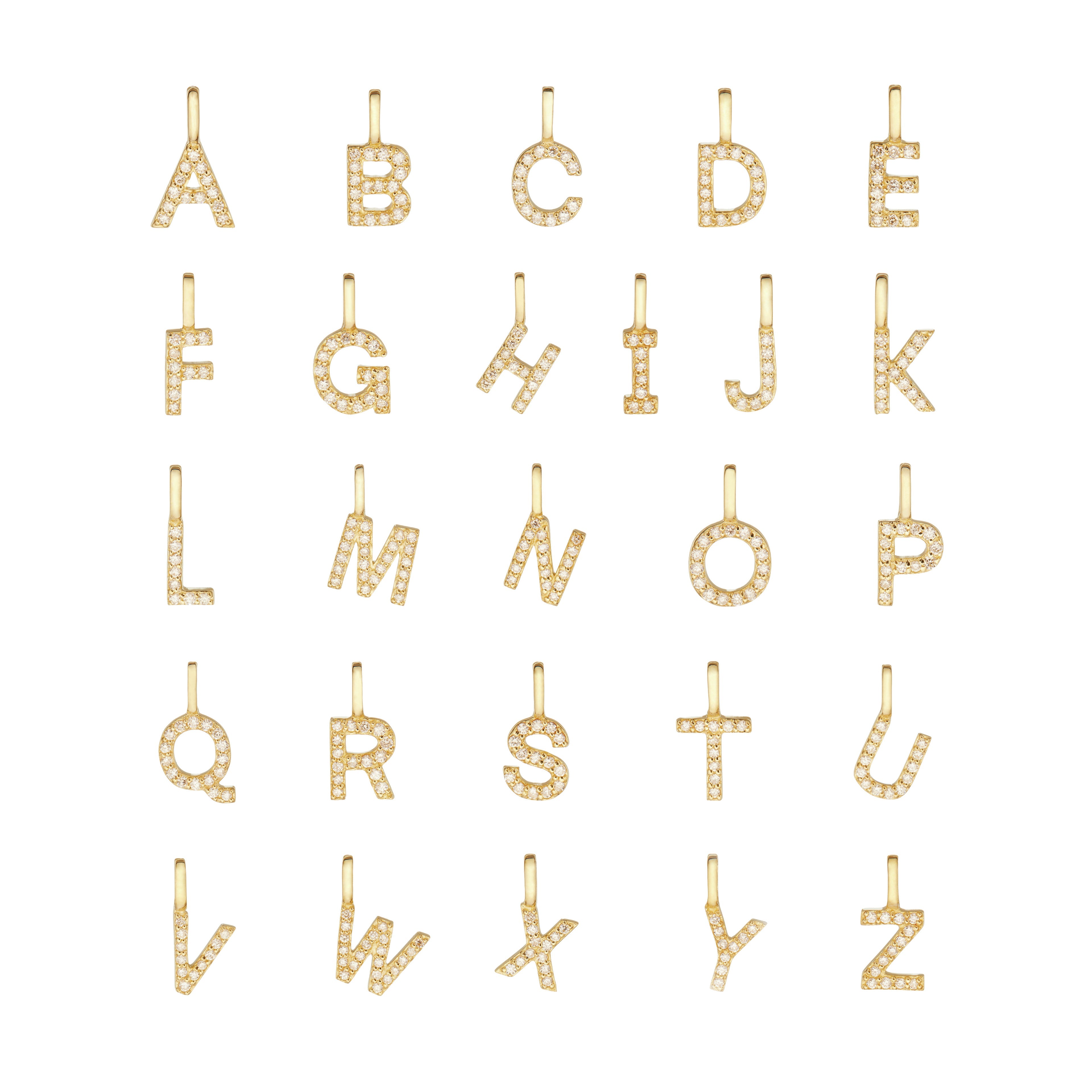 Gold-Tone Crystal-Style Individual Initial Charm