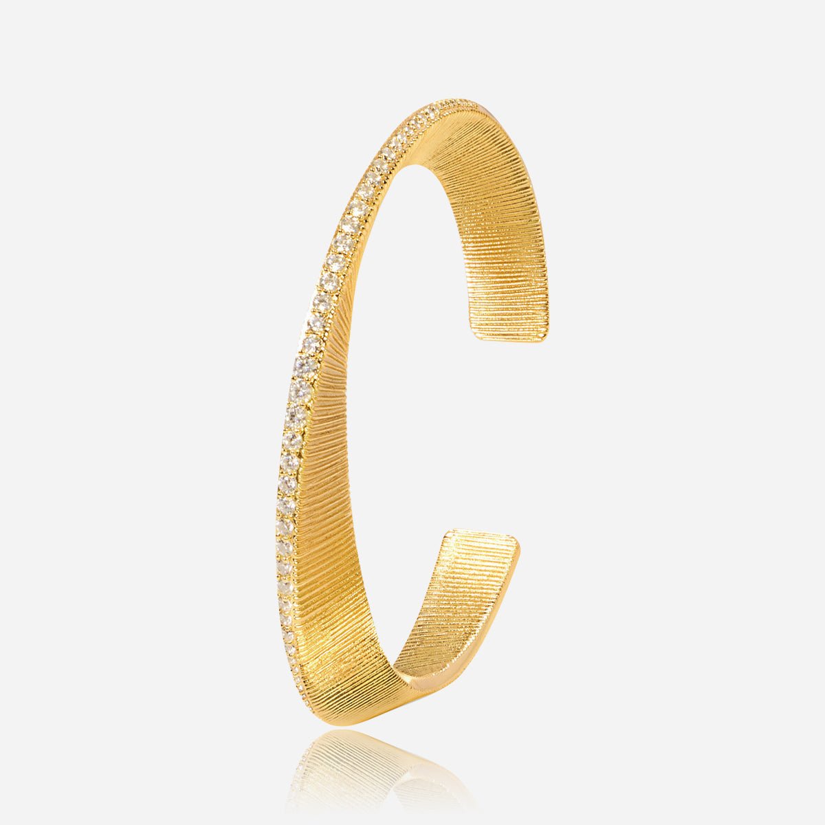 Crystal-Style Arc Cuff Bracelet in Gold-Tone &amp; Silver-Tone