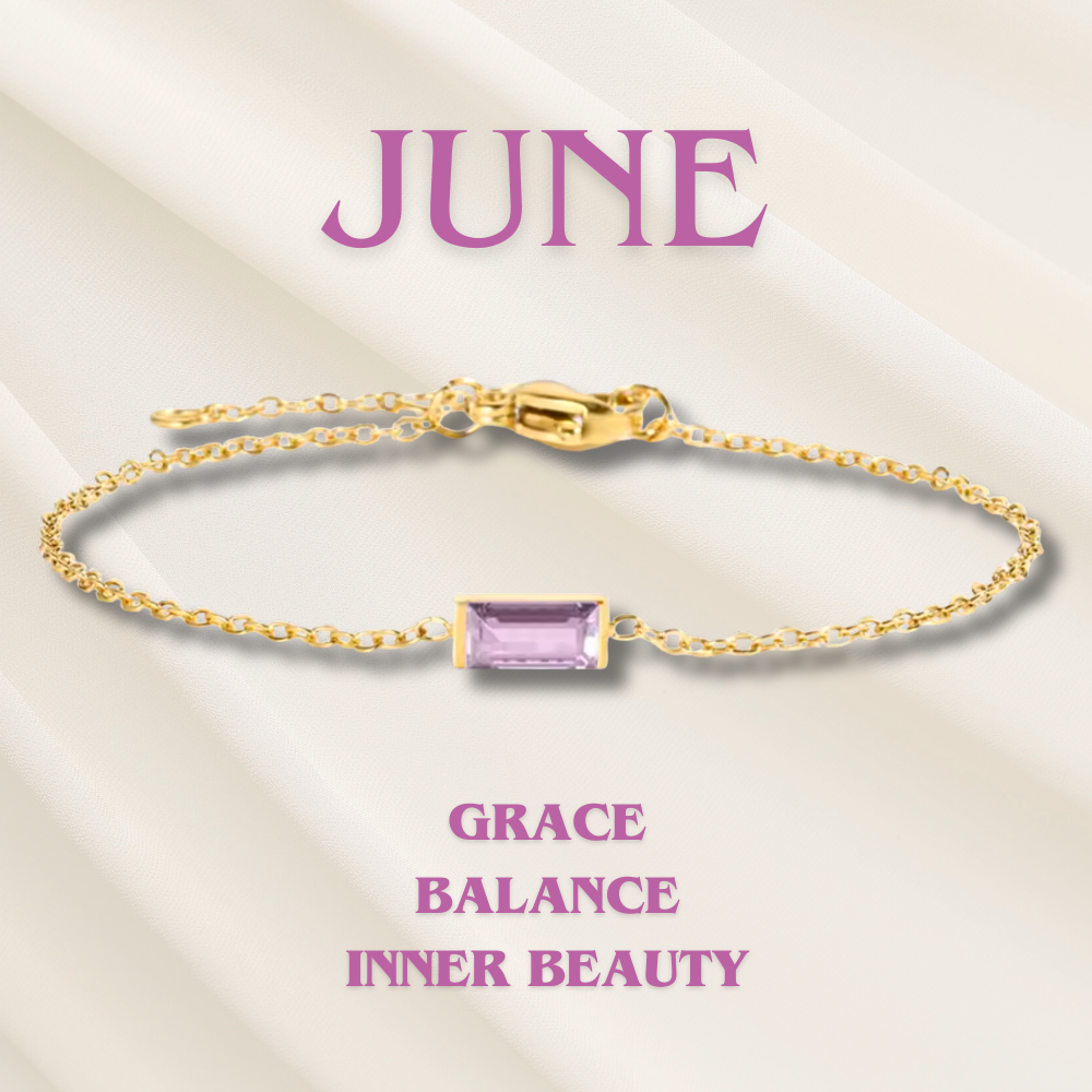 Gold-Tone Multicolor Birthstone-Style Crystal Chain Bracelet for Women Gift