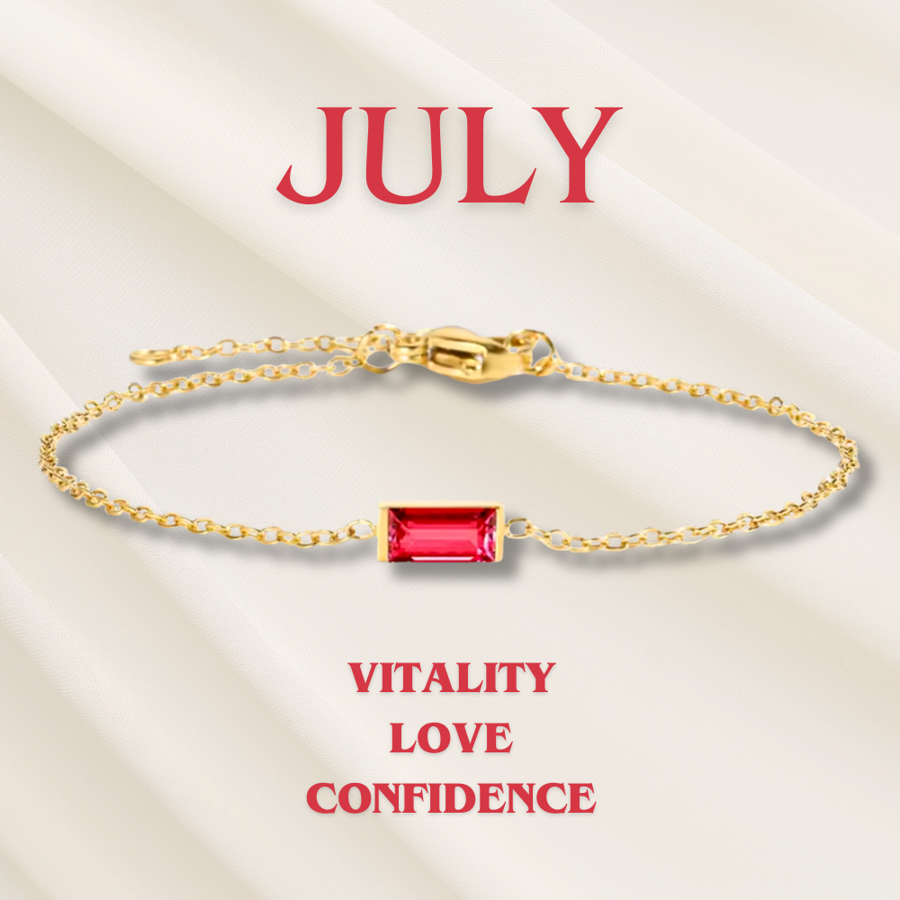 Gold-Tone Multicolor Birthstone-Style Crystal Chain Bracelet for Women Gift