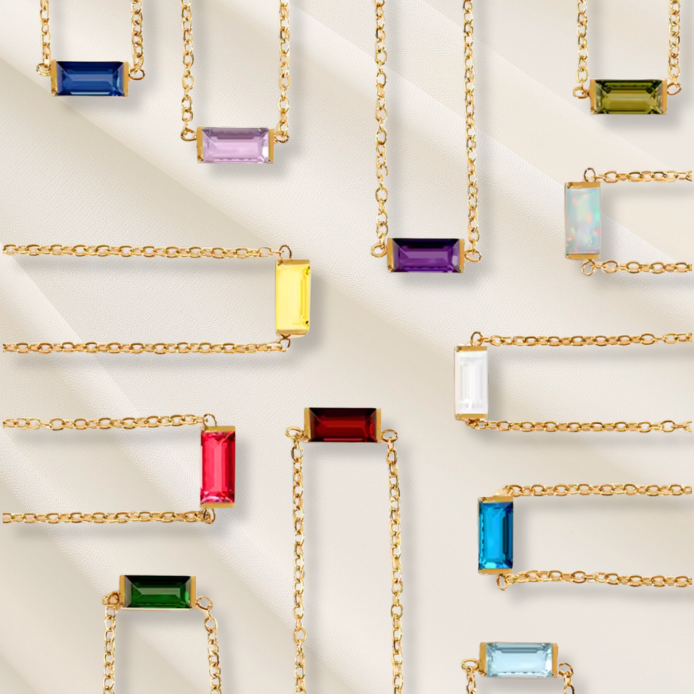 Gold-Tone Multicolor Birthstone-Style Crystal Chain Bracelet for Women Gift
