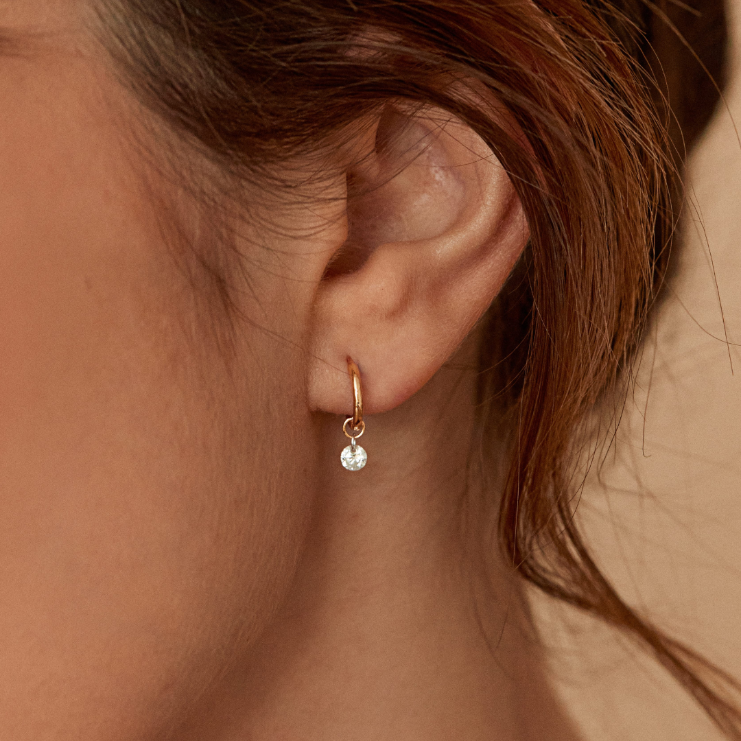 Silver-Tone Crystal-Style Drop Earrings