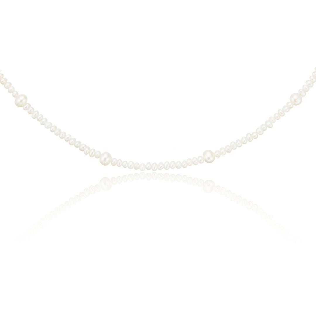 Silver-Tone Multi Pearl-Style Choker Necklace