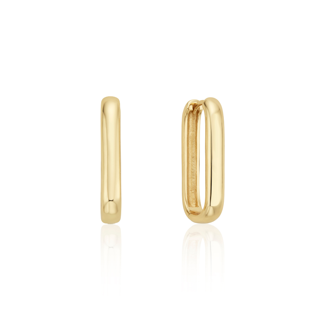 Gold-Tone Large Plain Hoop Earrings