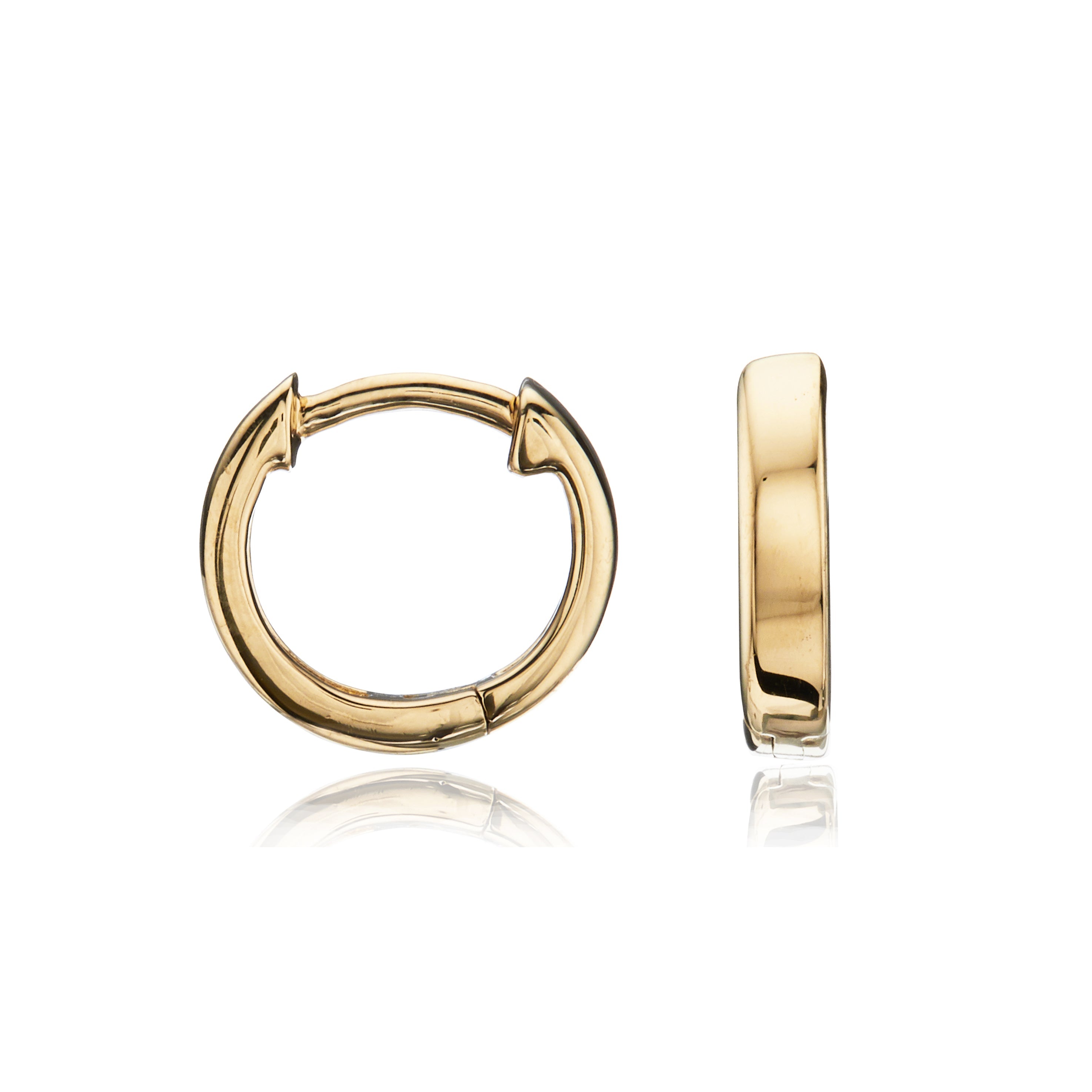 Gold Plain Huggie Hoop Earrings