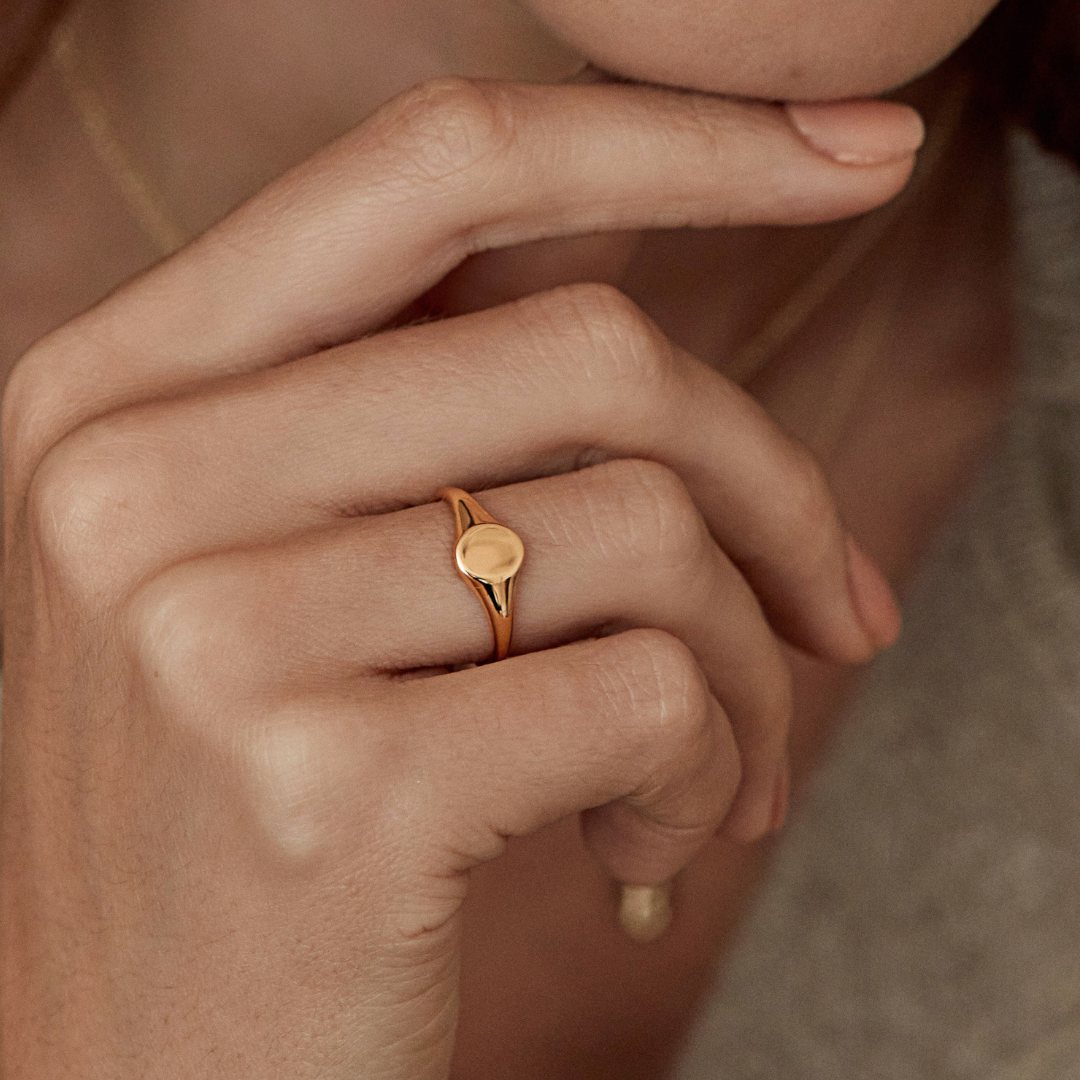 Gold-Tone Small Signet Ring