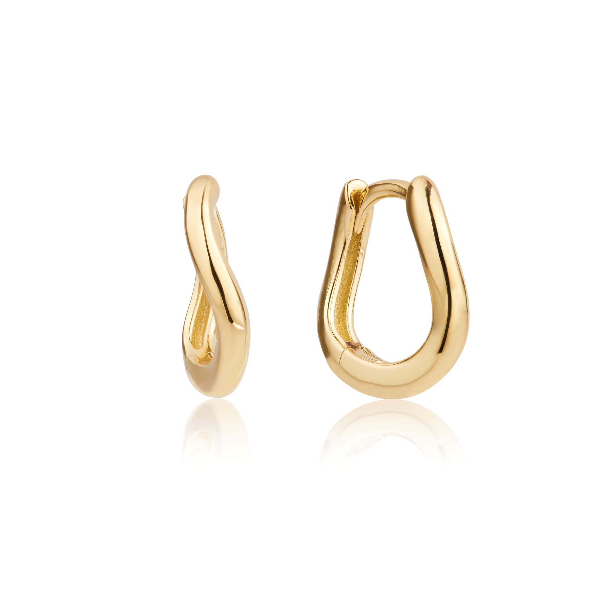 Gold-Tone Wave Huggie Hoop Earrings