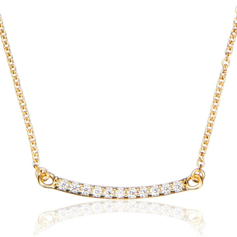 Gold Diamond Style Bar Necklace