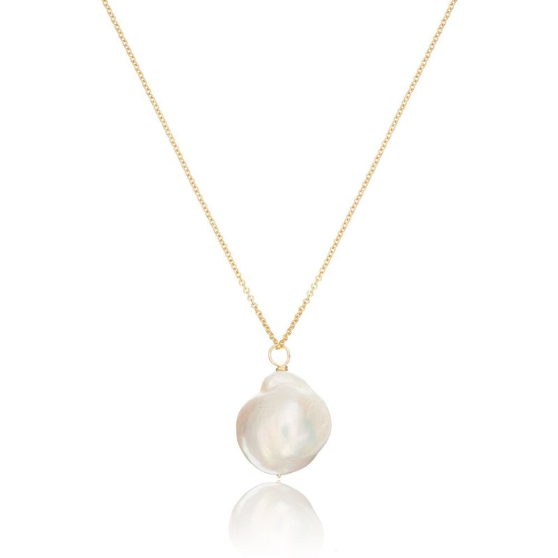 Gold Extra Large Baroque Pearl Necklace