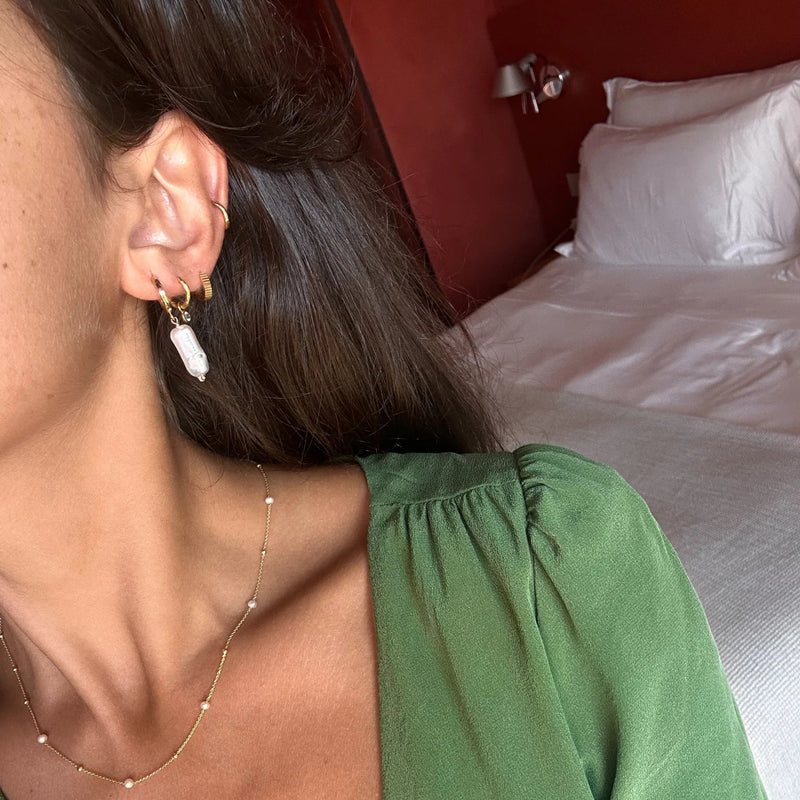 Gold Five Pearl Satellite Necklace