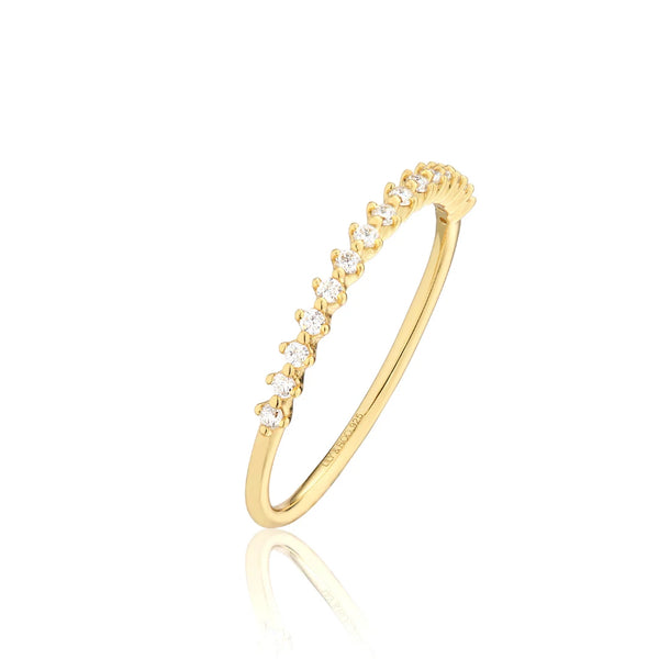 Gold Brilliant Diamond Style Half Eternity Ring