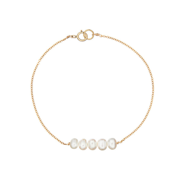 Gold Pearl Cluster Bracelet