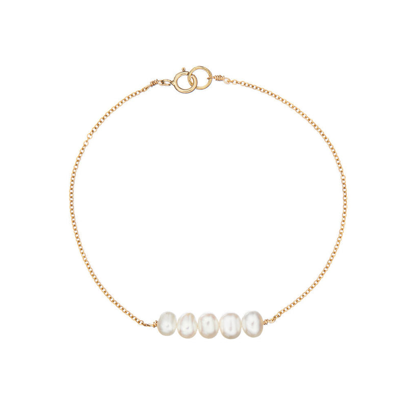 Gold Pearl Cluster Bracelet