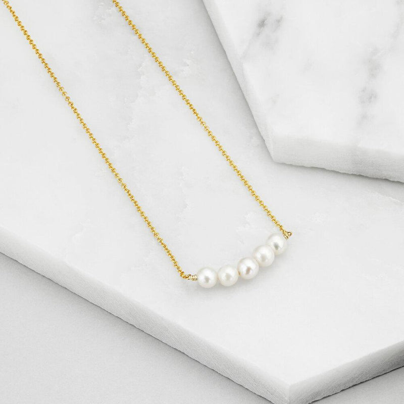 Rose Gold Pearl Cluster Necklace