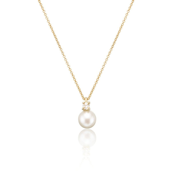 Gold Diamond Style and Pearl Necklace