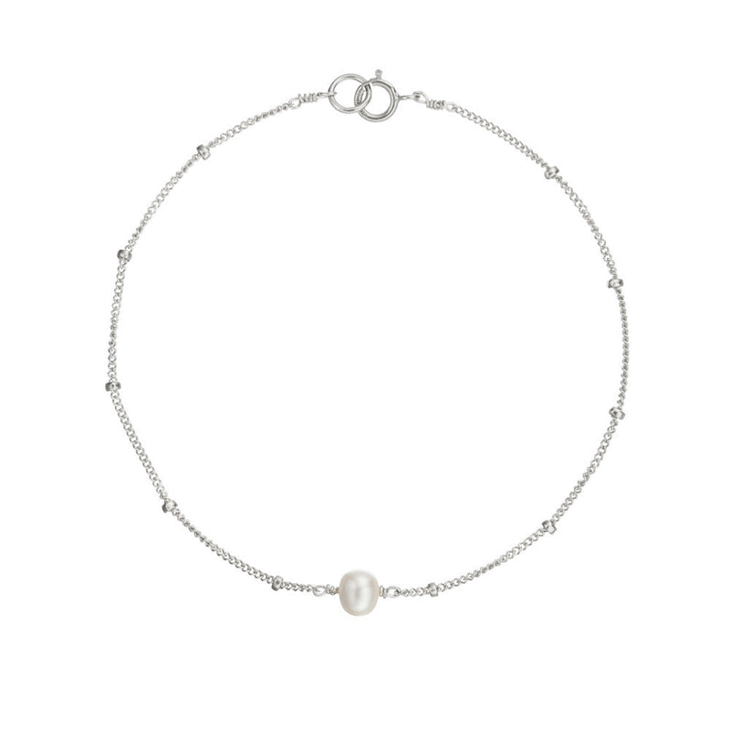 Silver Satellite Pearl Bracelet