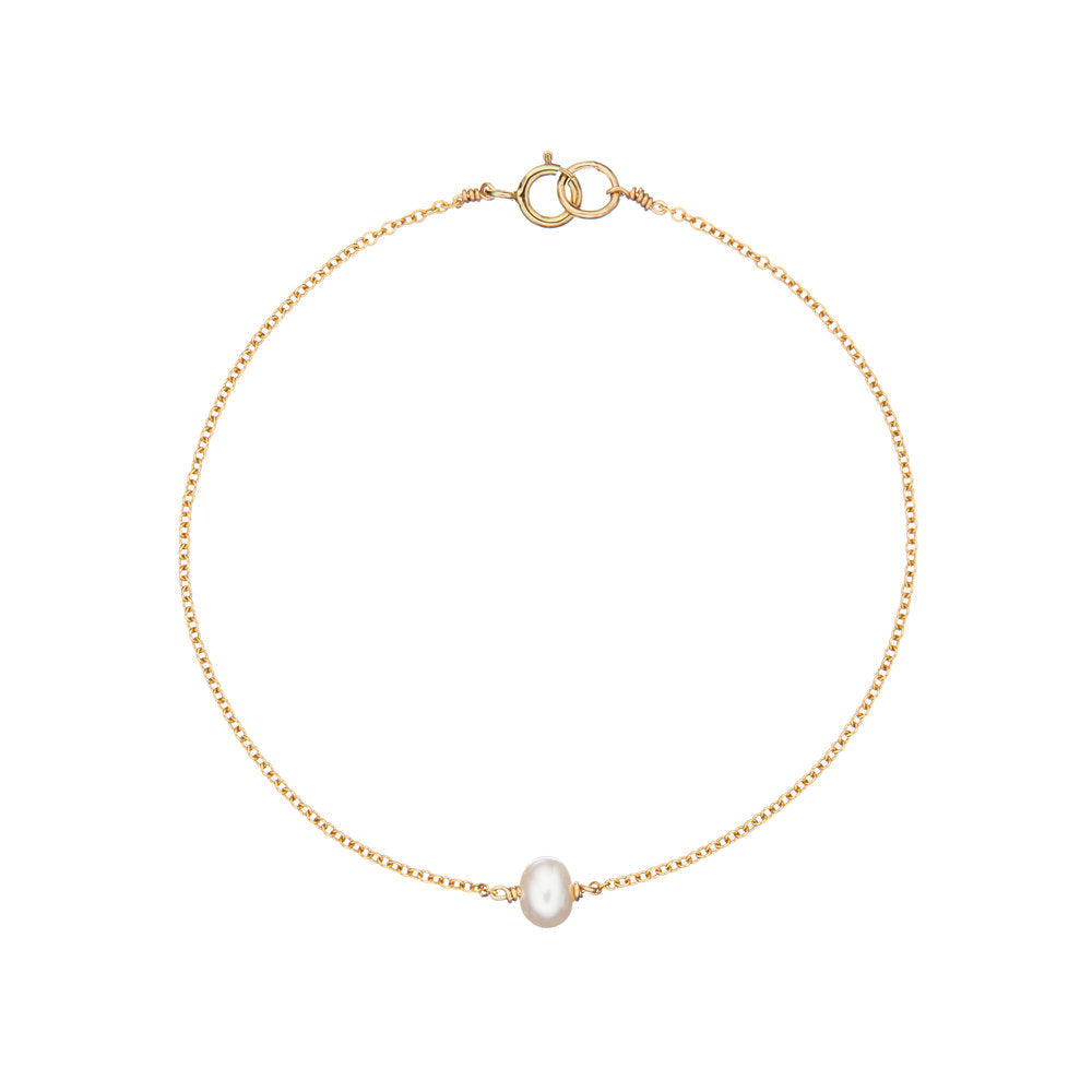 Gold Single Pearl Bracelet