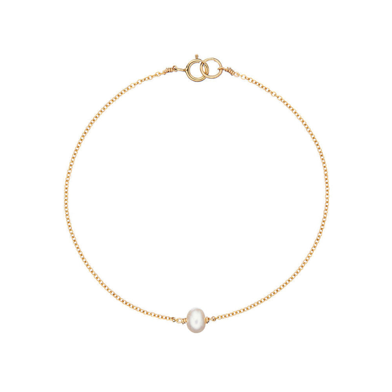 Gold Single Pearl Bracelet