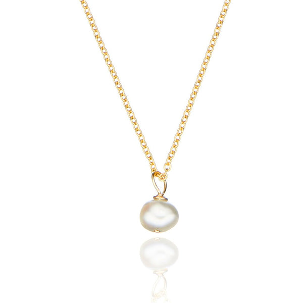 Gold Single Pearl Necklace