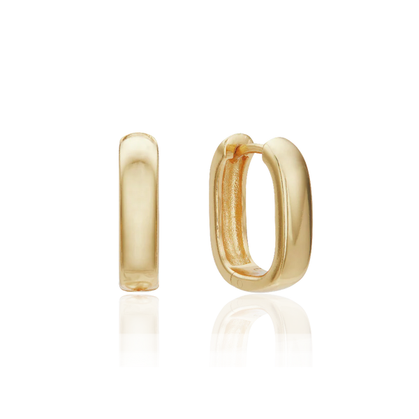 Gold Thick Squared Hoop Earrings