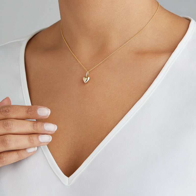 Gold Heart Pendant Necklace