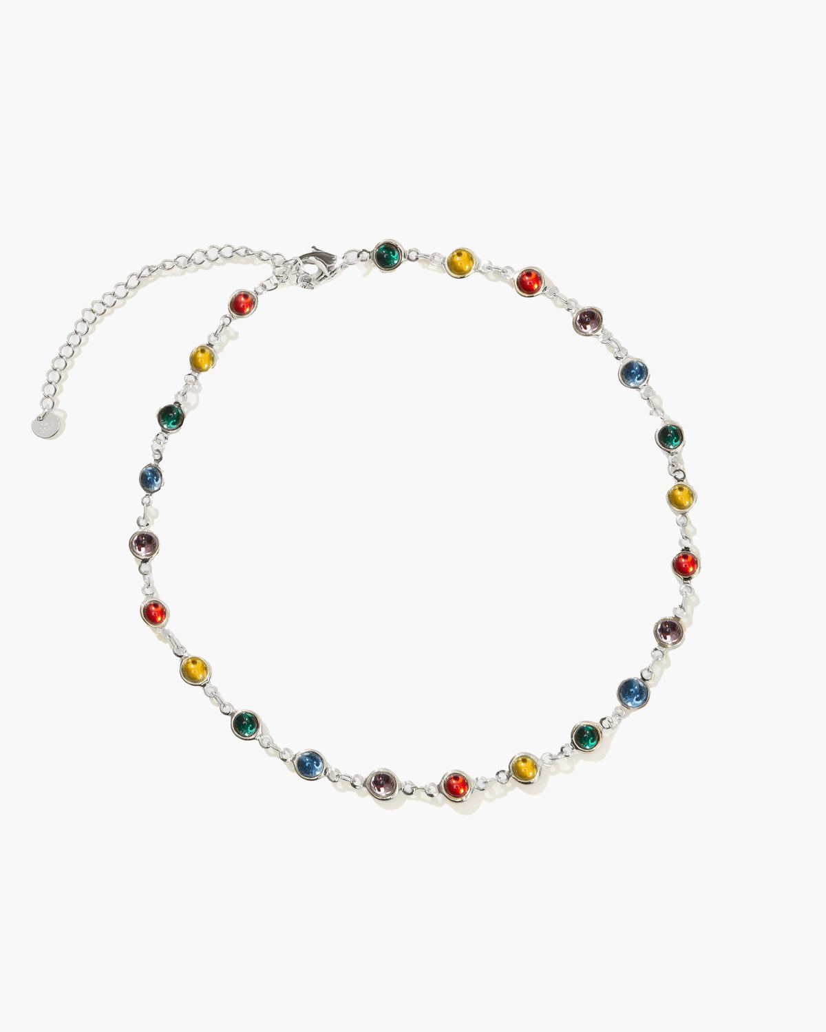Infinity Silver-Tone Multi-Color Crystal-Style Choker Necklace