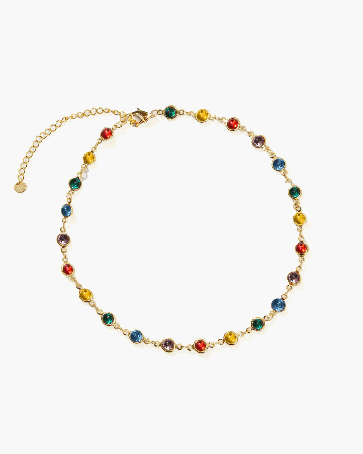 Infinity Silver-Tone Multi-Color Crystal-Style Choker Necklace