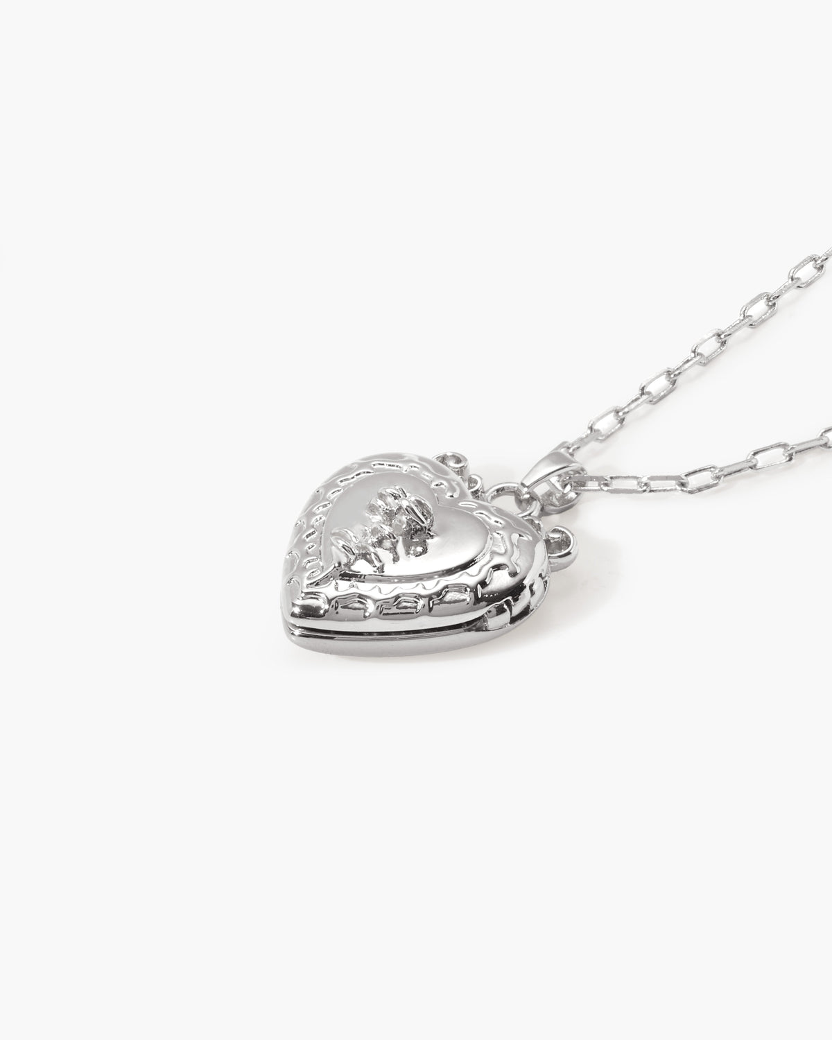 Isabela Heart Locket Necklace in Silver-Tone & Gold-Tone