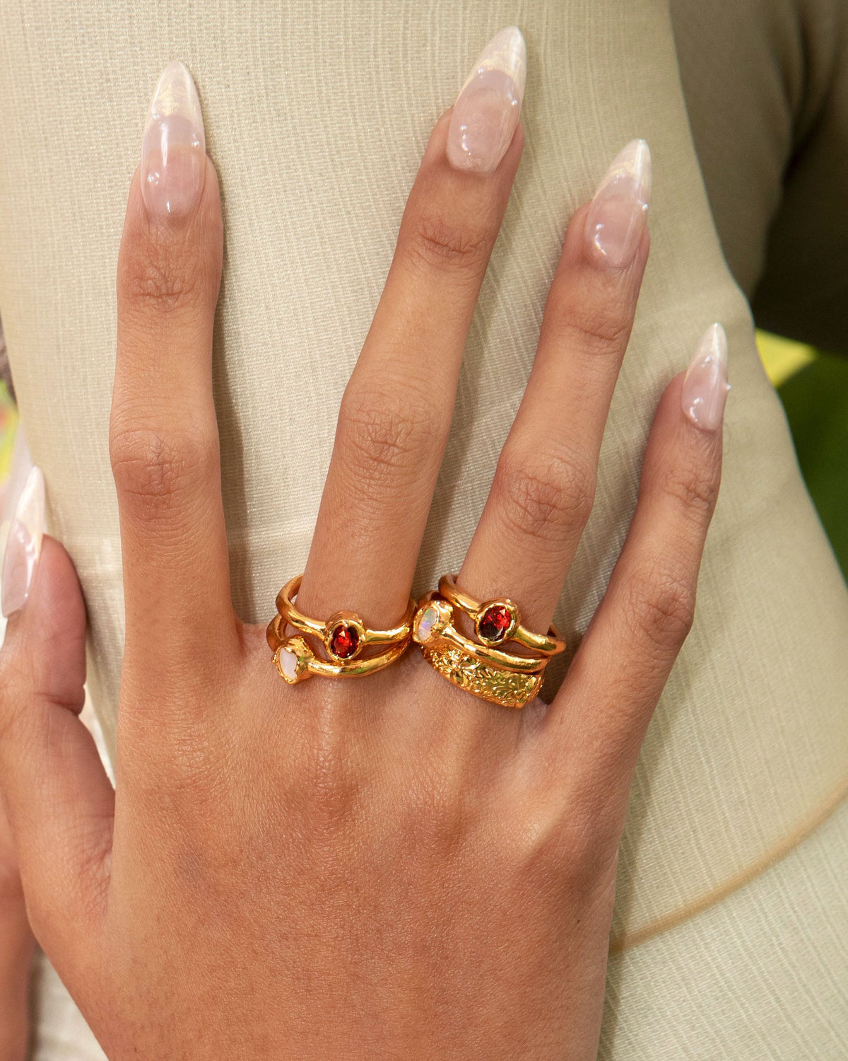 January Birthstone-Style Ring in Gold-Tone