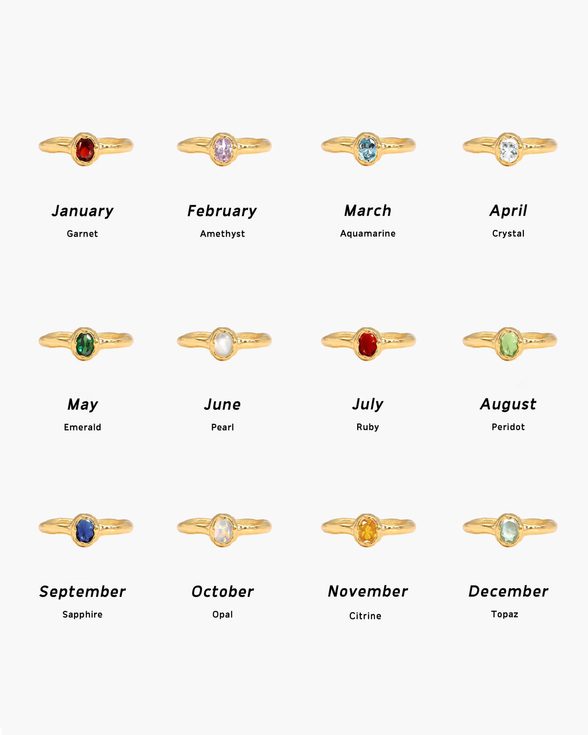 January Birthstone-Style Ring in Gold-Tone