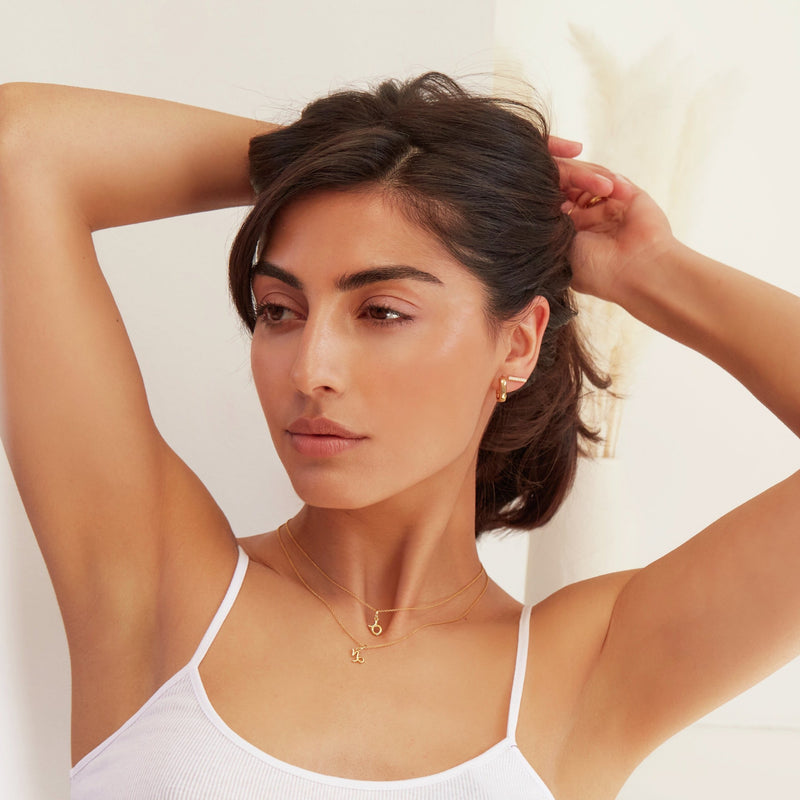 Gold Diamond Style Bar Stud Earrings