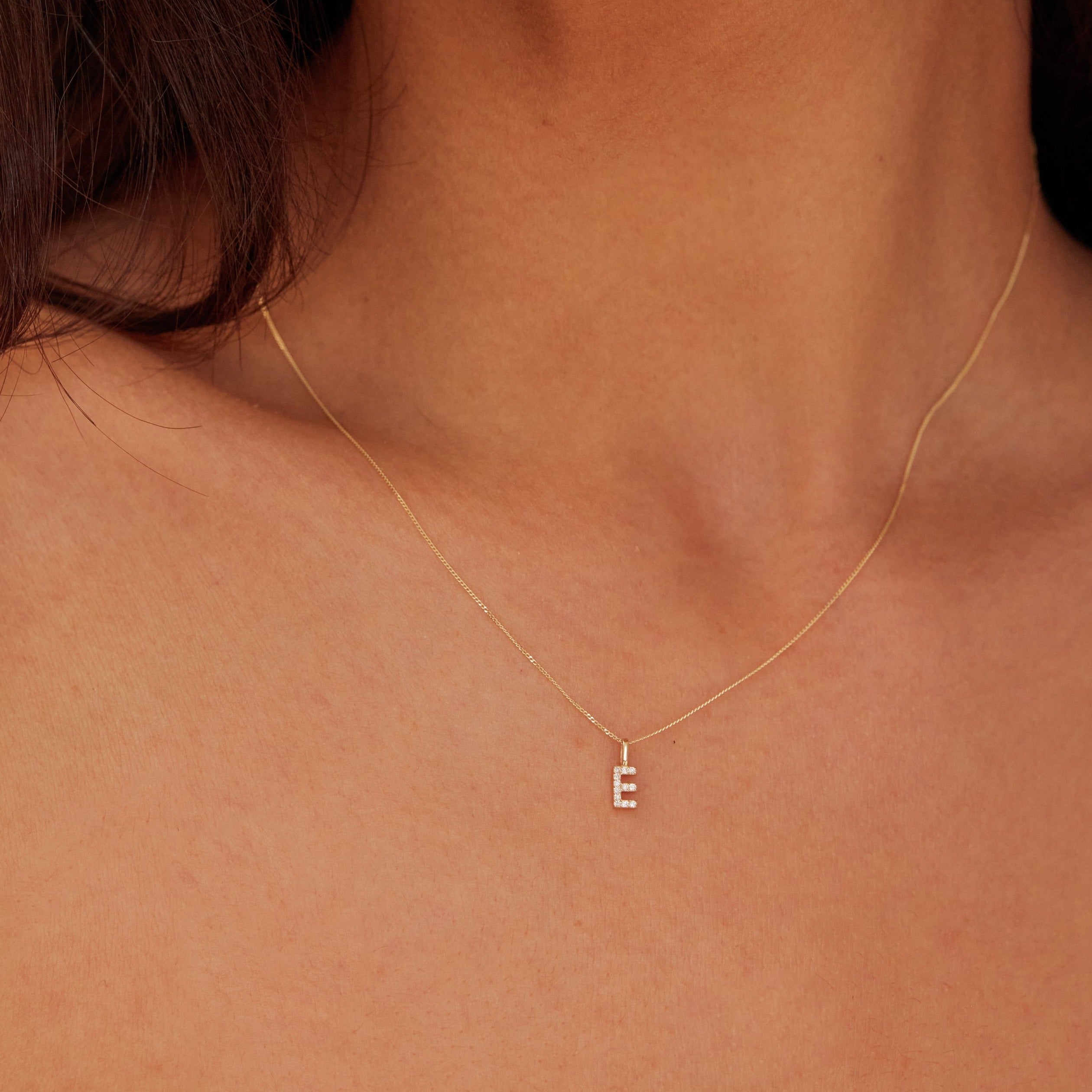 White Gold-Tone Crystal-Style Individual Initial Charm