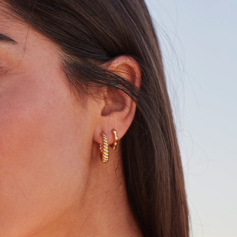 Silver Large Twisted Rope Hoop Earrings