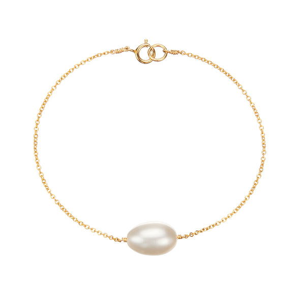 Gold Large Pearl Bracelet