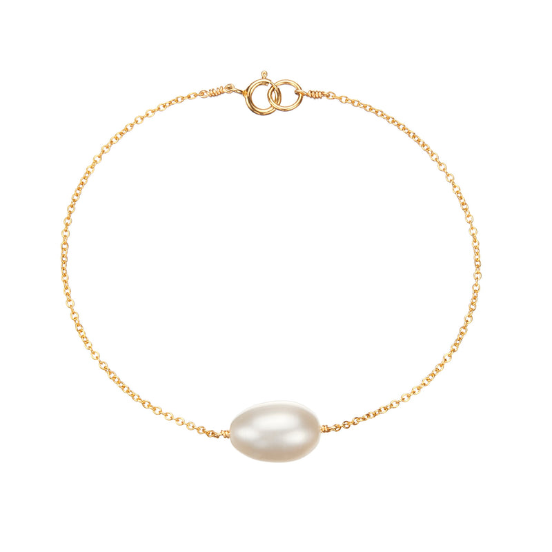 Gold Large Pearl Bracelet