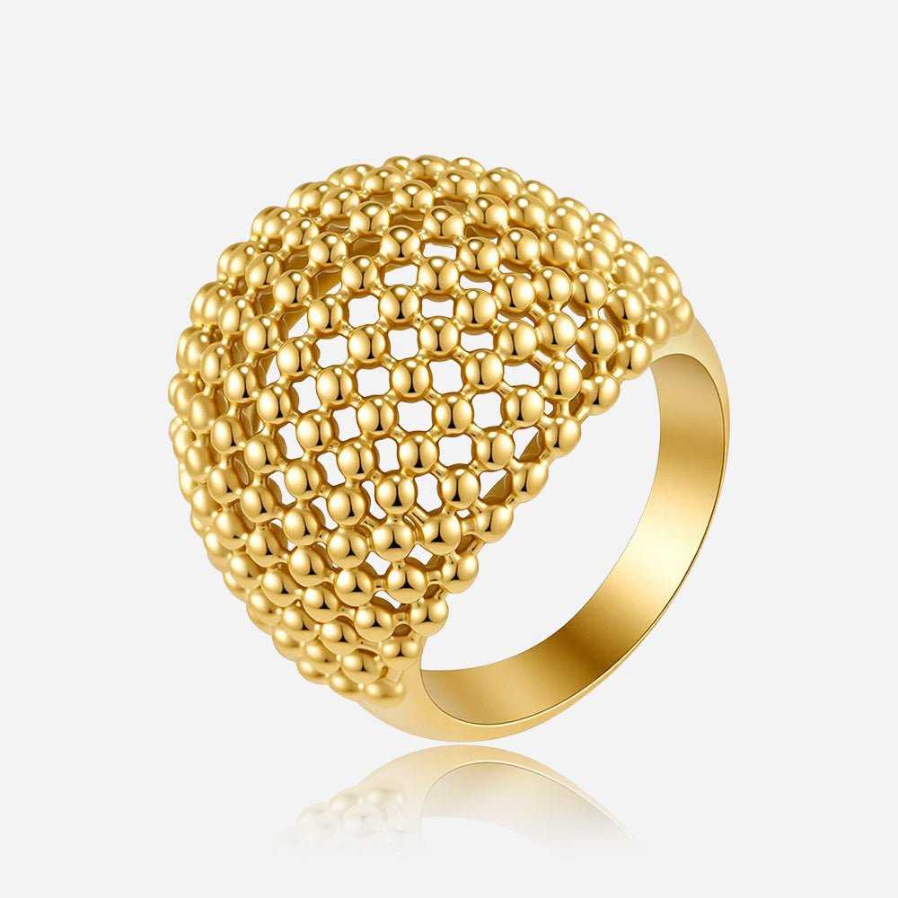 Lattice Dome Statement Ring in Gold-Tone & Silver-Tone