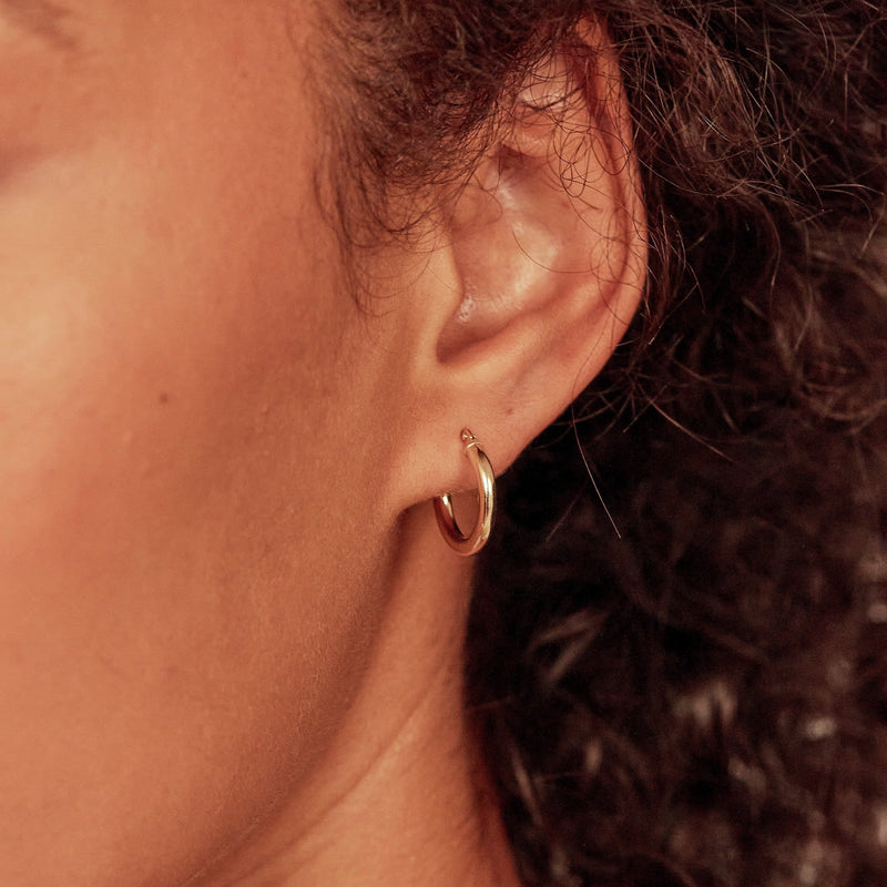 Silver Small Rounded Hoop Earrings