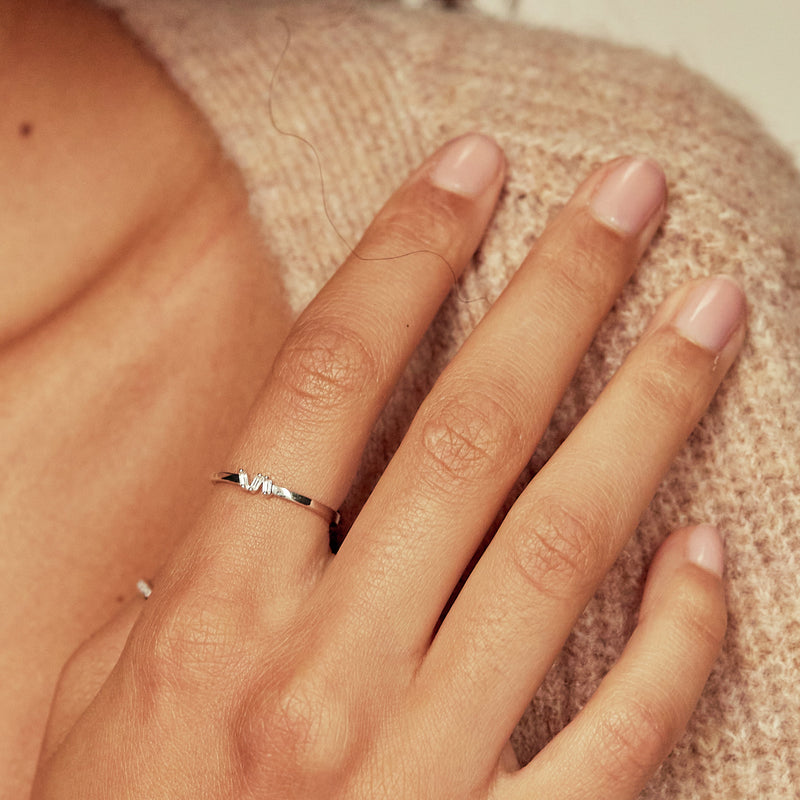 Gold Diamond Style Three Baguette Ring