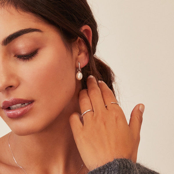 Silver Diamond Style Baguette Gap Ring