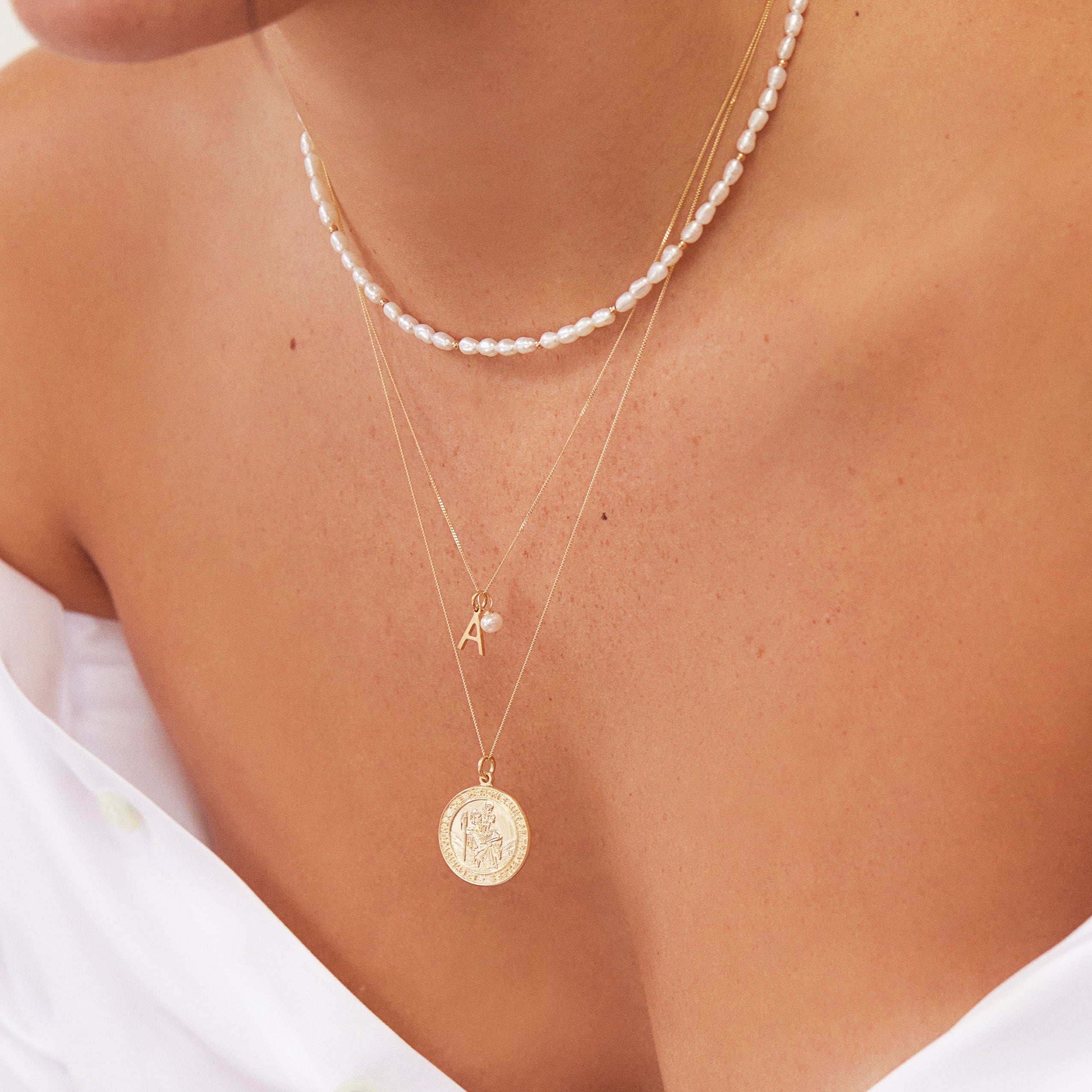 Gold-Tone Beaded Seed Pearl-Style Choker