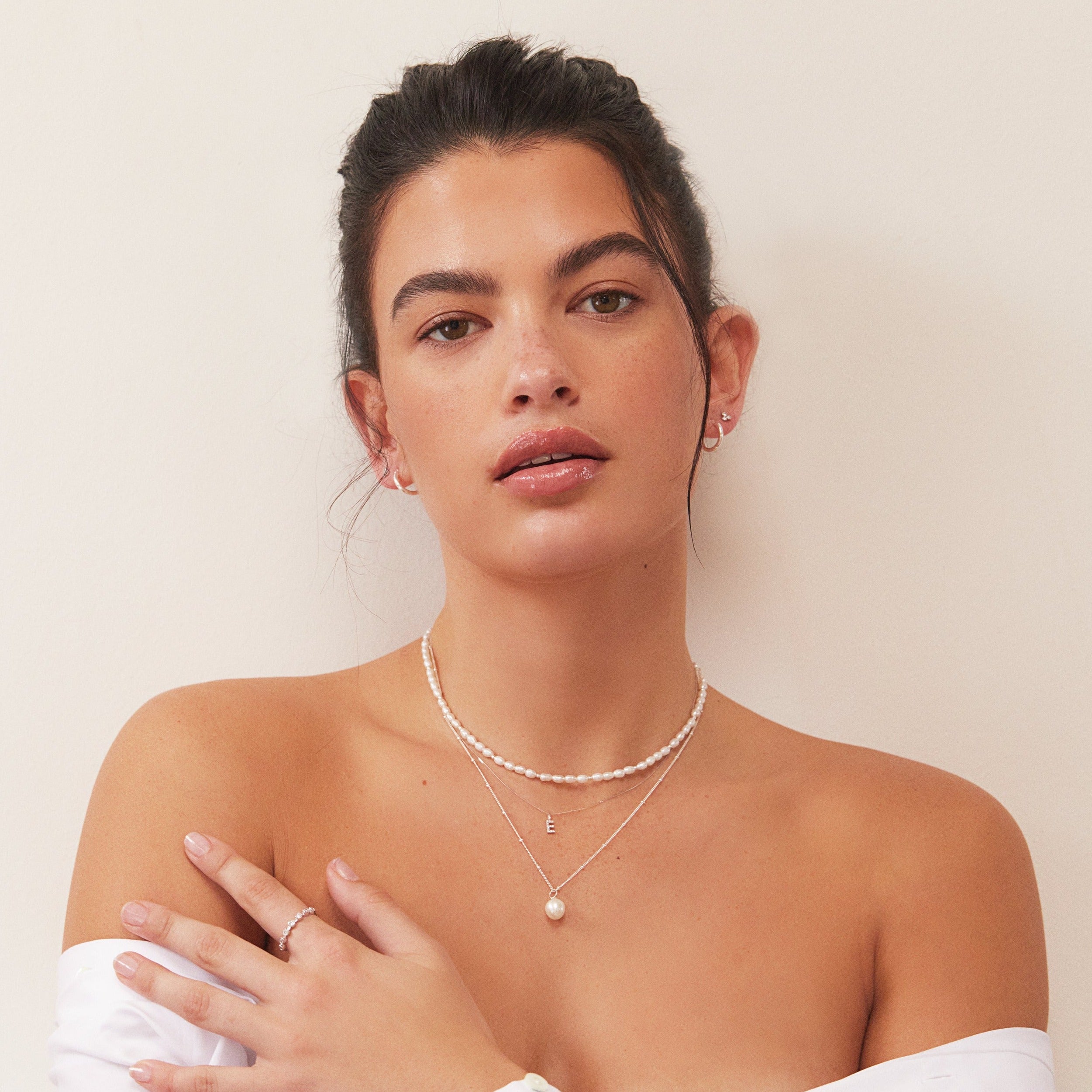 Silver-Tone Beaded Seed Pearl-Style Choker